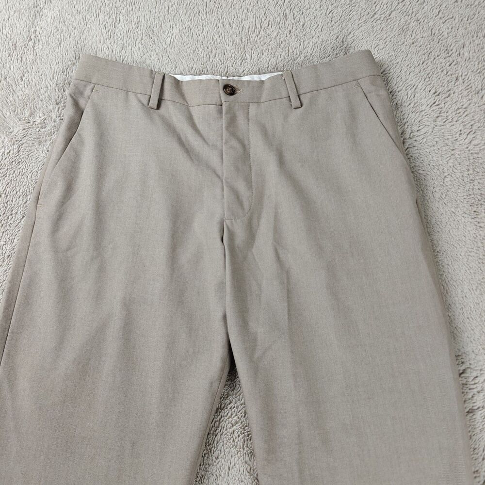 Zara Dress Pants Men's 31x31 Beige Straight Leg Suit Trousers - Picture 3 of 12